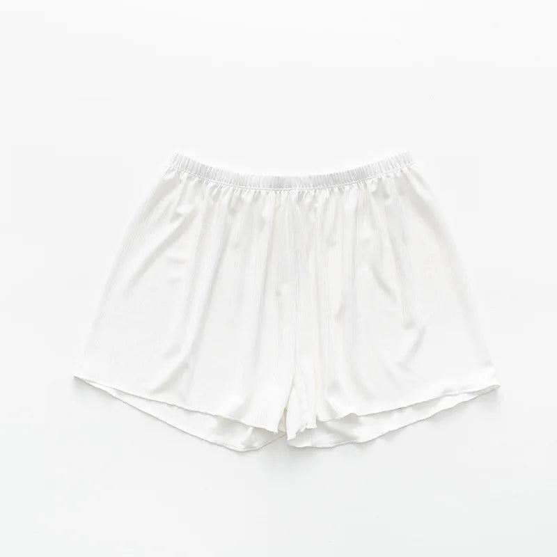 Women Safety Short Pants Summer Ice Silk Seamless Soft Shorts Casual Underskirt Pants Home Beach Elastic Waist Panties Underwear