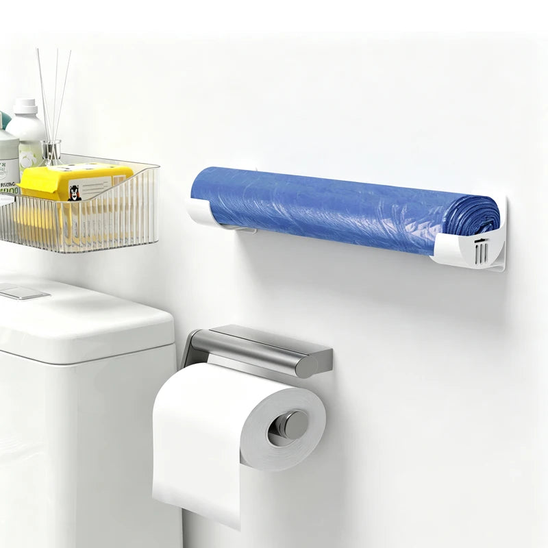 No Drill Adhesive Paper Towel Rack Wall Mount Kitchen Plastic Wrap Roll Holder Cabinet Door Self Storage - View 4 | SAMAG