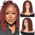 Synthetic Full Lace Braided Wigs Spring Twist Wig for Black Women 14 Inch Short Bob Knotless Box Braids Double Lace Twist Wigs