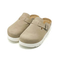 Chunky Platform Suede Leather Clogs Cork Arch Support Adjustable Buckle Non-Slip Mules For Women & Men