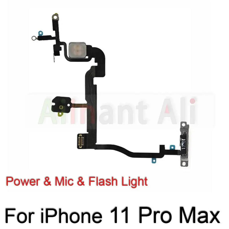 AiinAnt Power / Volume Buttons Mute Wireless Charging FlashLight Power Flex Cable For iPhone 11 Pro Max Repair Phone Parts