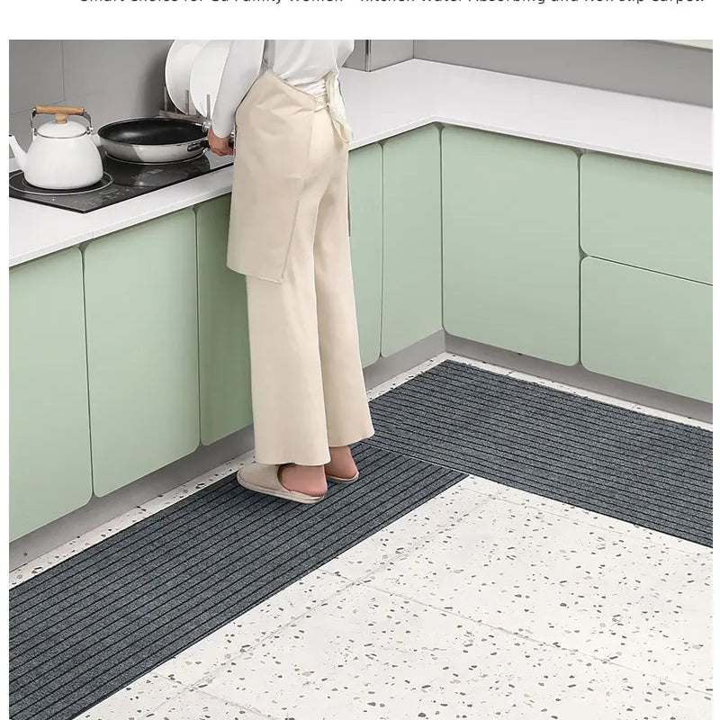 Modern Minimalist Square Floor Mat - Durable, Stain/Fade Resistant, Non-Slip Rubber Backing, Machine Washable for Indoor/Outdoor