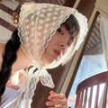 Lace Flower Elegant Temperament Lace Women Flower White Sweet Triangle Scarf Thin Breathable Ribbon Artistic Style Travel Photo