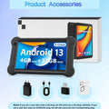 Paitanry 7 inch Tablet Android 13 Quad Core 4GB RAM 32GB ROM 1024*600 IPS 5G WiFi Bluetooth Dual Cameras GPS Portable Tablet PC