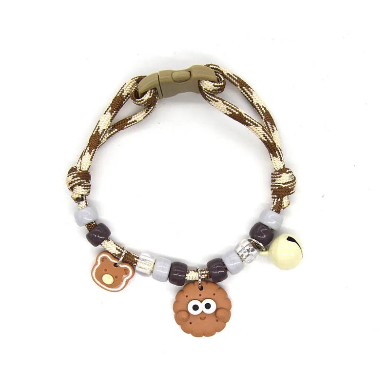 Fashion Colorful Pet Braided with Bells Cat Neck Chain Adjustable Cat Puppy Collar Chihuahua