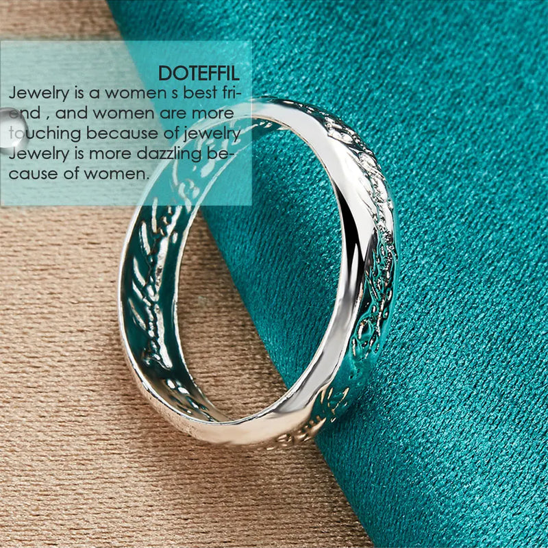 DOTEFFIL 925 Sterling Silver Mageweave Sculpture Ring For Wedding Engagement Party Jewelry