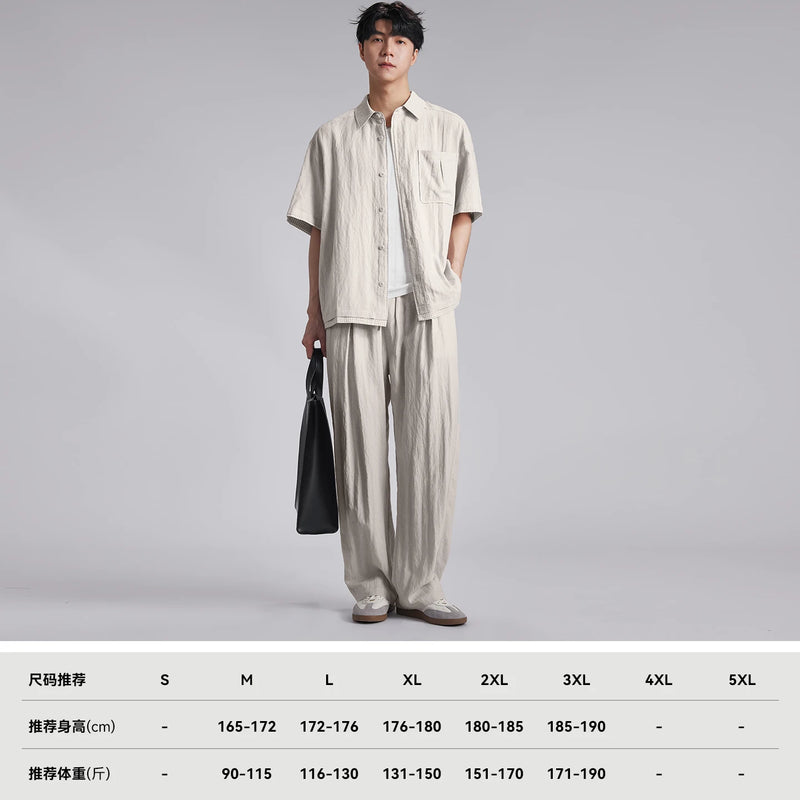 Fashion Men's Lyocell Linen 2-Piece Set Summer Turn-Down | SAMAG