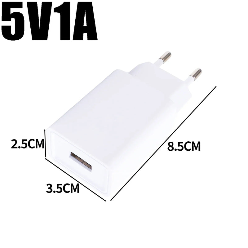 1-5Pcs Universal EU Plug Travel USB Wall Charger 5V2A 1A Power Adapter USB-A Phone Charging for Samsung IPhone IPad Xiaomi Huwei