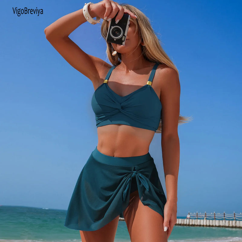 VigoBreviya Black Strapped Knot Swimwear Women Cross Push | SAMAG