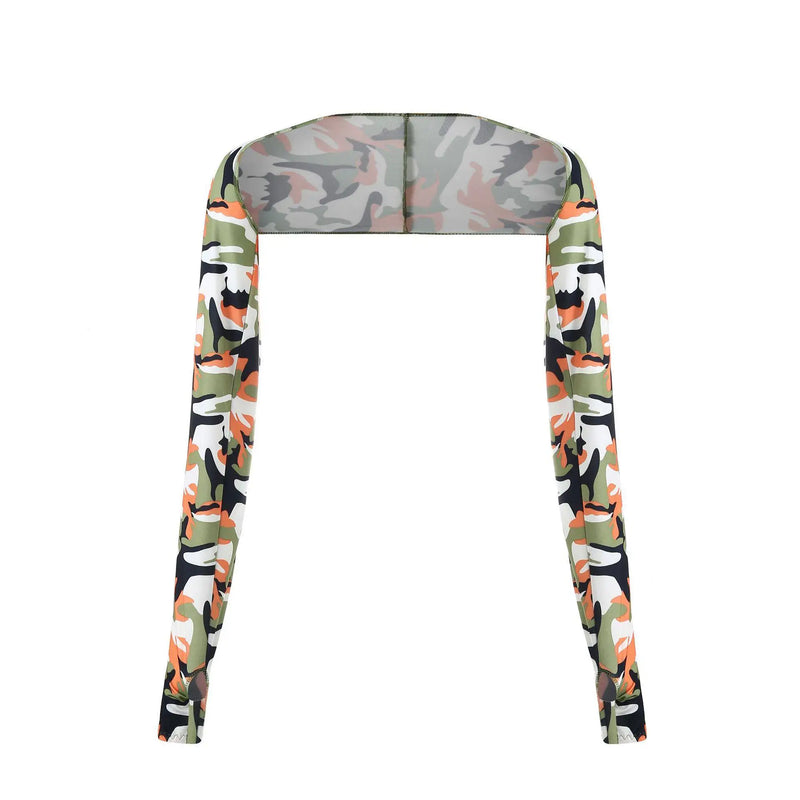 Oversized Integrated Shoulder Ice Sleeves Sun Protection Fake Arm Cover Shawl Unisex Summer Outdoor Cooling Breathable Stretchy