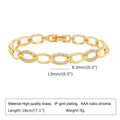 Women Stainless Steel Chain Bracelet, 18K Gold Plated Twist Paperclip Adjustable Link Chunky Stackable - Visuel 14 | SAMAG