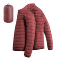 Men Hiking Down Cotton Jacket Hooded Lightweight Parkas Zip Pocket Fashion Outerwear Casual Padded Jacket and Coat Men Winter