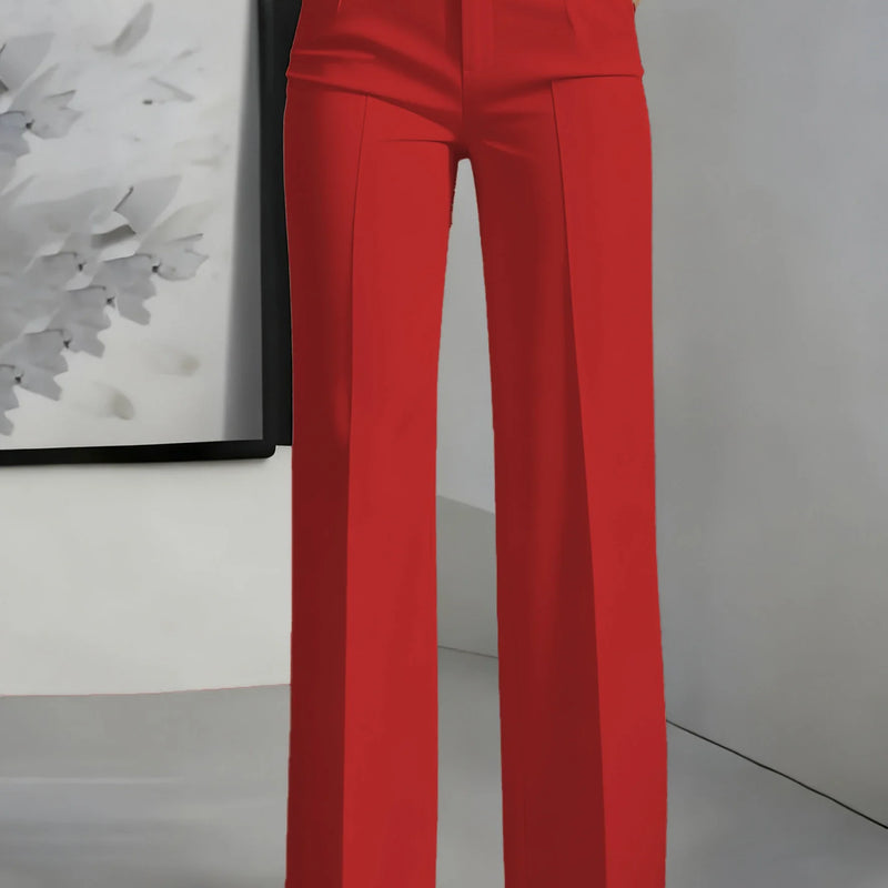 New Women's High - Waisted Draped Straight - Cut Suit Pants - View 12 | SAMAG