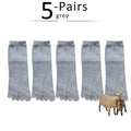 5 Pairs Winter Wool Toe Short Socks Man Solid Soft Elastic Endurable Sweat-Absorbing Thick Thermal Keep Warm 5 Finger Socks