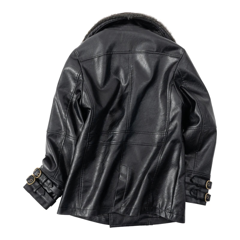 Game Biohazard Resident 9 Requiem Leon Scott Kennedy Cosplay Costumes Black Faux Leather Jacket With Faux Fur Collar For Man