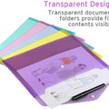 10/5pcs A4 Folders Plastic Envelopes Clear File Folder for Document Poly File with Label Pocket Snap Button for Office Organizer