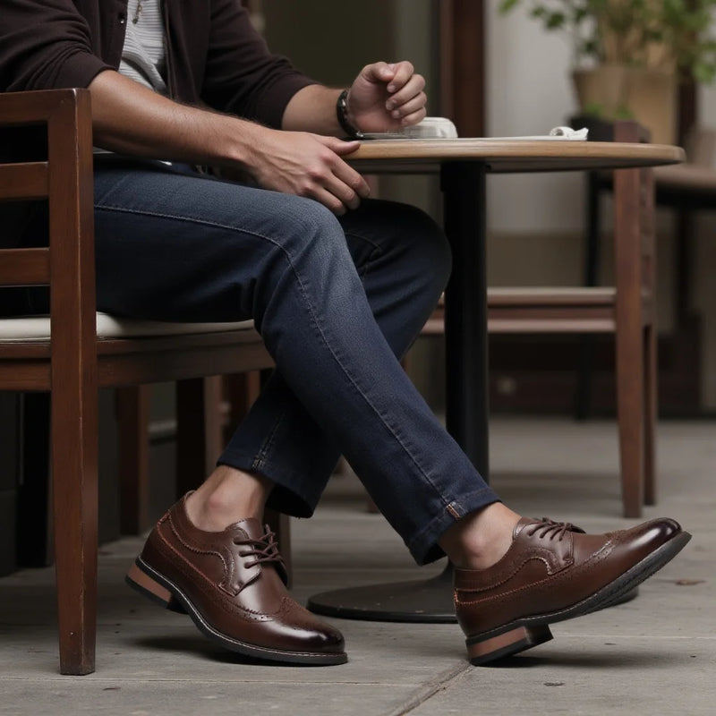 Mens Classic retro Brogues Dress Shoes Business Comfortable Stylish Gentleman'S Formal Shoes Men