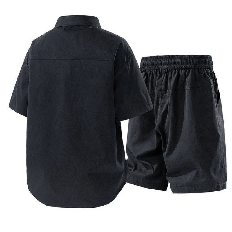 Men's Summer Casual Versatile Fashionable Cool Short - Sleeved Shirt And Set Trendy Business Outfit - View 4 | SAMAG