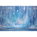 Ice Castle Girls Princess Birthday Party Decor Photography Backdrop Blue Curtains Photozone Background Photo Studio Shoots Props