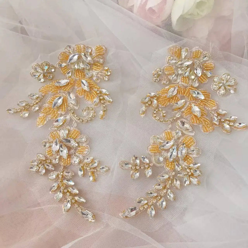Handsewn Rhinestone Flower for Wedding Dress, Coats - View 8 | SAMAG