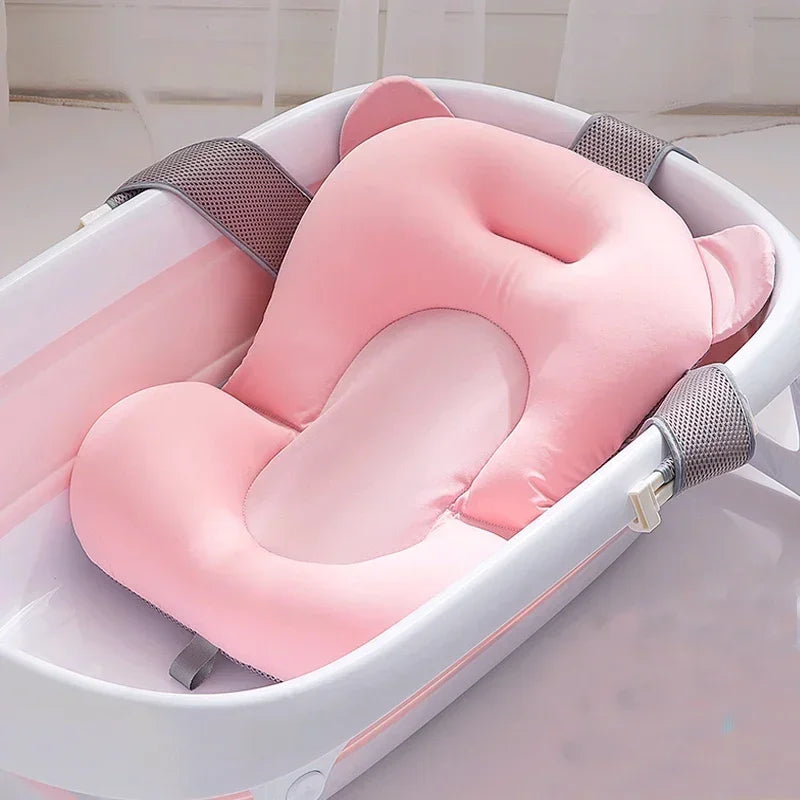 Infant Daily Bath Accessory Non Slip Bathtub Mat Soft Animal Pillow Safety Support Cushion For Newborn Shower And Body Washing