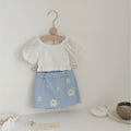 6M -3Y Baby Clothes Outfits Summer New Korean Style Short sleeve + Flower Embroidery Shorts Sets Toddler Costume Cute Girls Suit