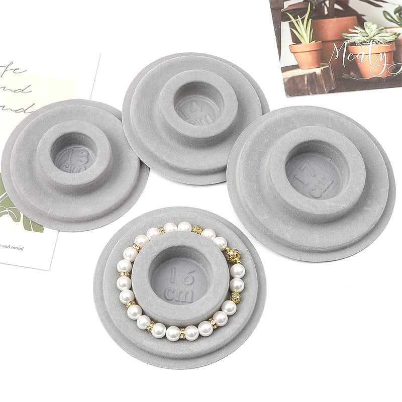 1PC 8.5-10.3cm Flocked Bead Board Bracelet Beading Organizer Artistry Tray Design Tool For DIY Jewelry Handmade Making Tools