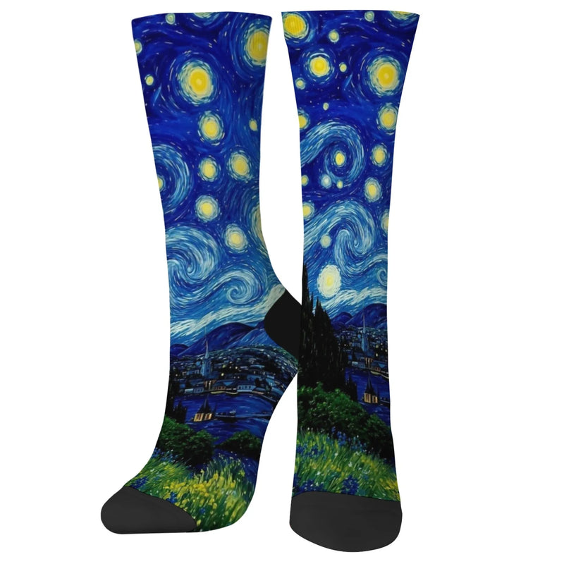 Van Gogh style starry night men's socks retro casual | SAMAG
