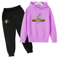 Hooded Sweatshirt + Pants - casual Sports Outfit - letter - View 24 | SAMAG