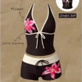 Women Swimwears Polka Dot 2-Piece Tankini Set Halter V | SAMAG