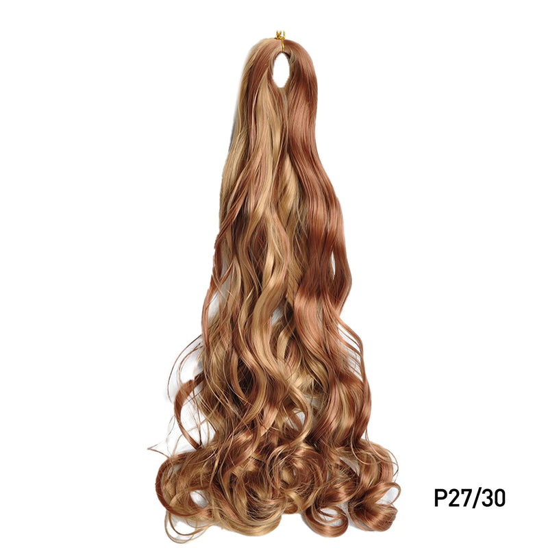 Loose Wave Braiding Hair Extensions 24" Synthetic Spiral Curls Braids Hair Pre Stretched Bouncy Braid French Curls Braiding Hair