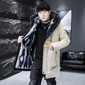 Winter Men's Long Down Jacket Fashion Male Thermal Parkas Coats Casual Men Classic Fur Collar Warm Padded Jackets Clothing 5XL