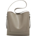 FOXER Lady Women Hobo Bucket Bag Split Leather Fashion Shoulder Bags Large Capacity Handbag Wide Adjustable Strap Female Bags