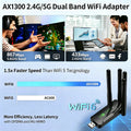 Kebidumei 1300Mbps USB3.0 WiFi Adapter Dual Band 2.4G/5GHz Wireless Network Card Dongle Receiver - Visuel 2 | SAMAG