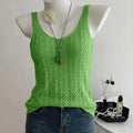 Ladies Elegant Solid Color Knitted Vest Summer Thin Layer | SAMAG