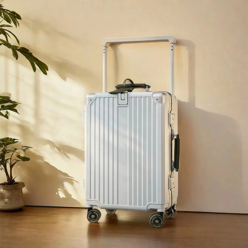 BunnyFly Wide Handlebar Travel Trolley Suitcase with Colorful Silent Wheels TSA Lock Rolling Luggage Large Capacity PC Material