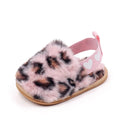 Winter Baby Plush Toe Soft Slippers Spring and Autumn Girls Boys Indoor Walking Shoes Fashion Leopard Point Toddler Infant Shoes
