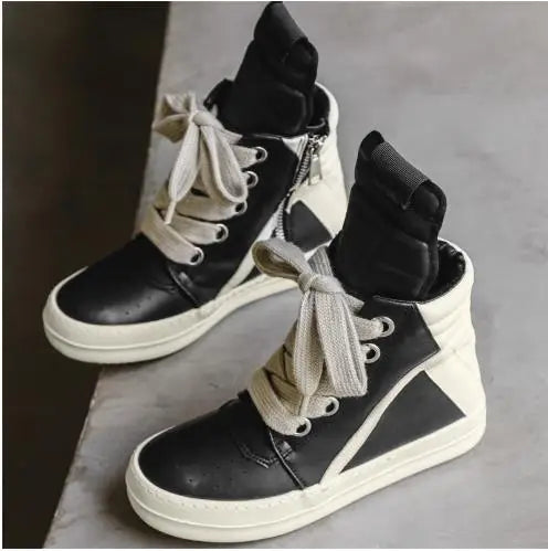 High-top Long Boots, Men's Autumn and Winter Shoes, High Street Niche Retro Motorcycle Versatile Sports Casual Sneakers