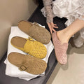 Summer Outdoor Women's Chunky Sole Mules 2026 New Arrival Slip On Closed Toe Hole Sandals Casual Clog Slippers
