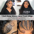 300 Density 13x6 Hd Deep Wave Frontal Wig 30 34inch Glueless Wigs 100% Human Hair Water Wave Curly Lace Front Wig For Women
