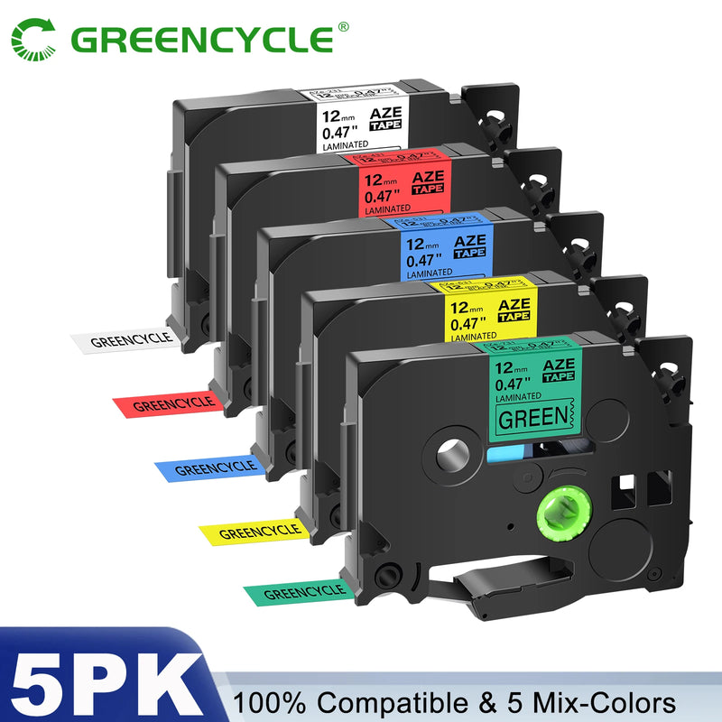 5PK/10PK Label Tape Compatible For Brother TZ Tze-231 131 631 6/9/12mm Laminated Label Cassette For Brother P-Touch Label Maker