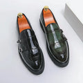 Street Fashion Men's Loafers Thick Sole Big Toe Shoes Trend Green Party Dress Shoes Men's Genuine Leather Casual Shoes 37-46