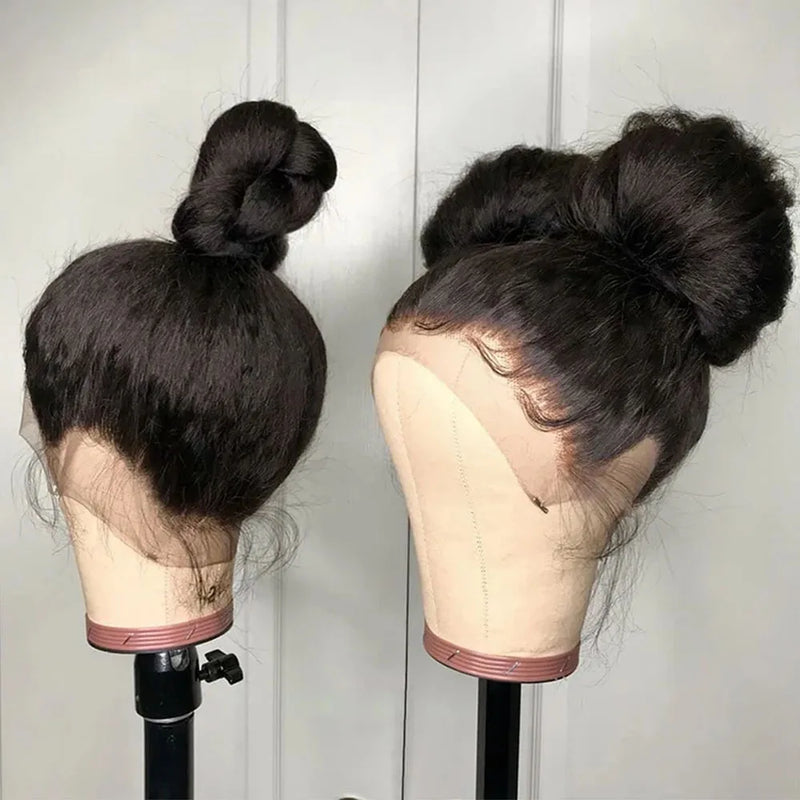 250 Density Invisi Strap 360 Full Lace Glueless Wig Invisible Drawstring Frontal Wig Kinky Straight Lace Front Human Hair