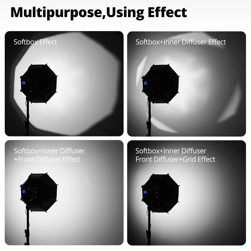 AMBITFUL PS30/PS50 SE 30cm 55cm Mini Quickly Release Bowens Mount Octagon Softbox + Honeycomb Grid Outdoor SoftBox for LED Flash