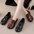 New real leather barefoot flats woman lace up moccasins mother comfortable flat drive shoes ladies vintage oxfords flats loafer