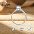 2CT Blue D VVS1 Moissanite Ring in S925 Sterling Silver High Quality Ring Ideal Gift for Women on Christmas/Birthday/Anniversary