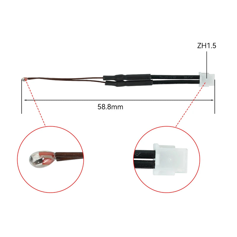 For Elegoo Centauri Carbon Ceramic Heating Tube Thermistor 24V 60W Hotend Silicone Sock Cover 3D Printer Parts Accessories