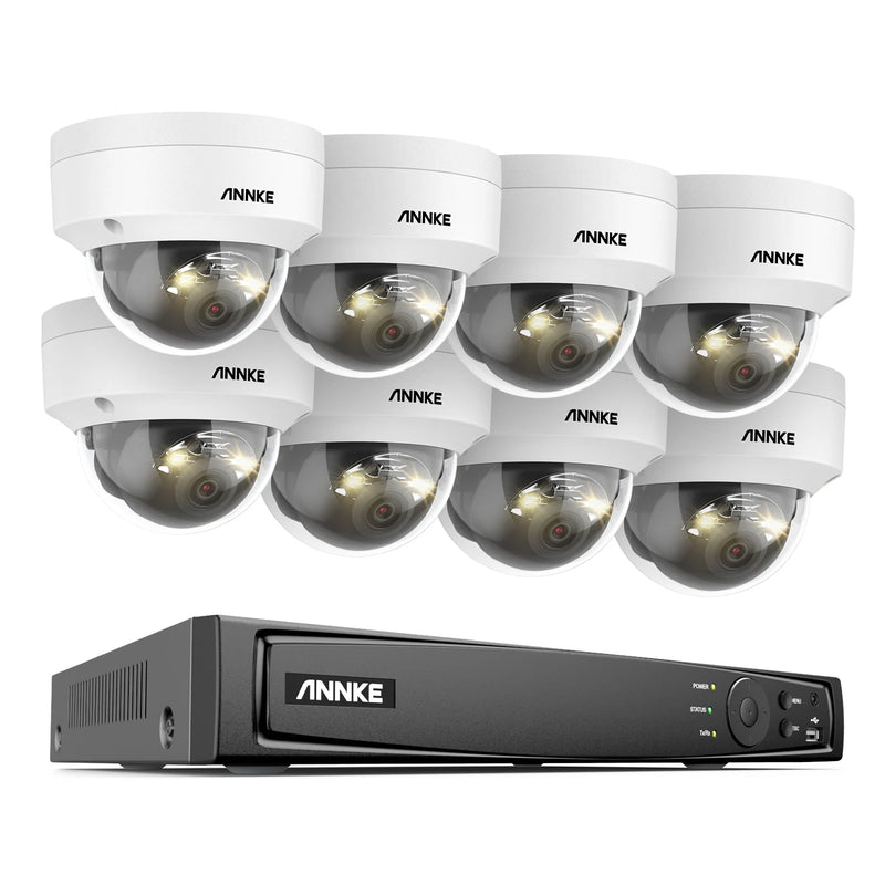 Annke 16CH NVR 12MP HD IP Security Camera Poe 6K Dual Light Audio Fixed Video Surveillance Human Vehicle Detection CCTV System