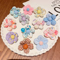 10Pcs/Set Flower Elastic Hair Ties Lovely Boutique Large Flower Rubber Bands Sweet Ponytail Holders Baby Girls Hair Accessories