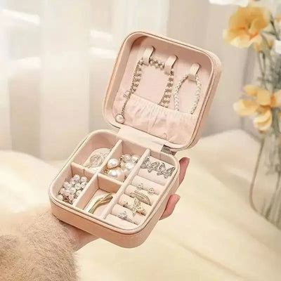 Portable Jewelry Box Organizer Display Travel Case Boxes Leather Storage Zipper Jewelers | SAMAG